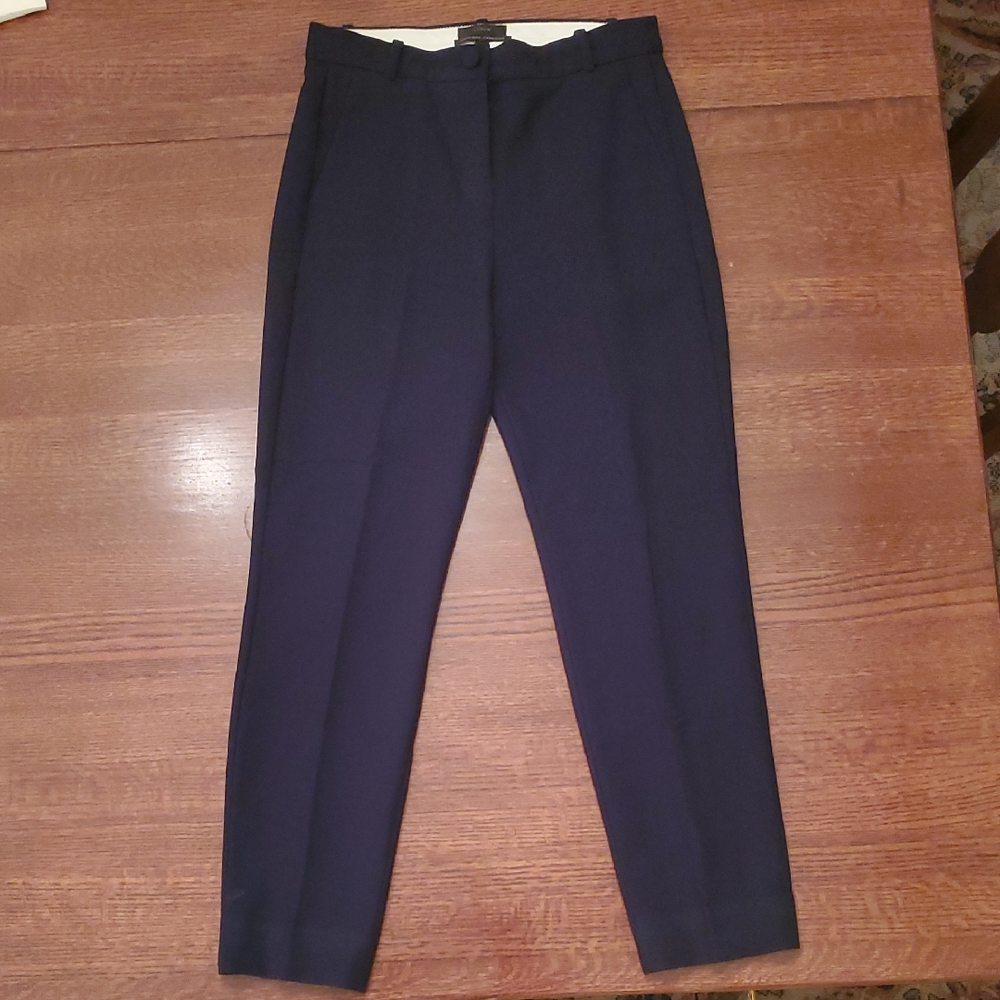 J. Crew Cameron High-Rise Cropped Navy Dress Pants